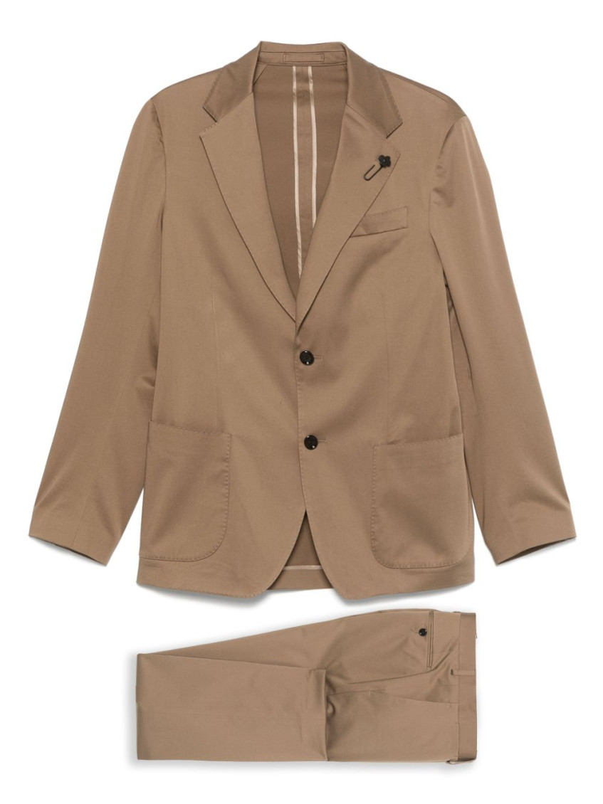 Beige Single-breasted Suit