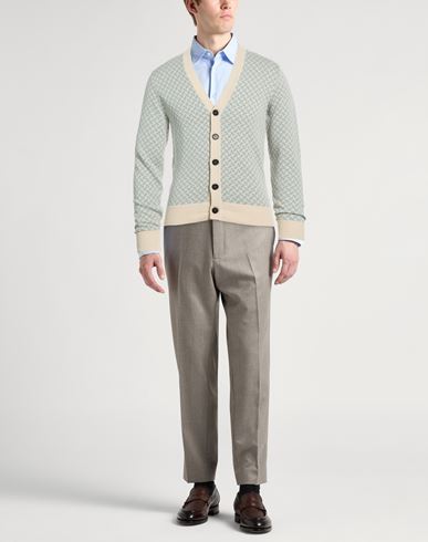 Man Cardigan Light blue Size 40 Cotton, Linen