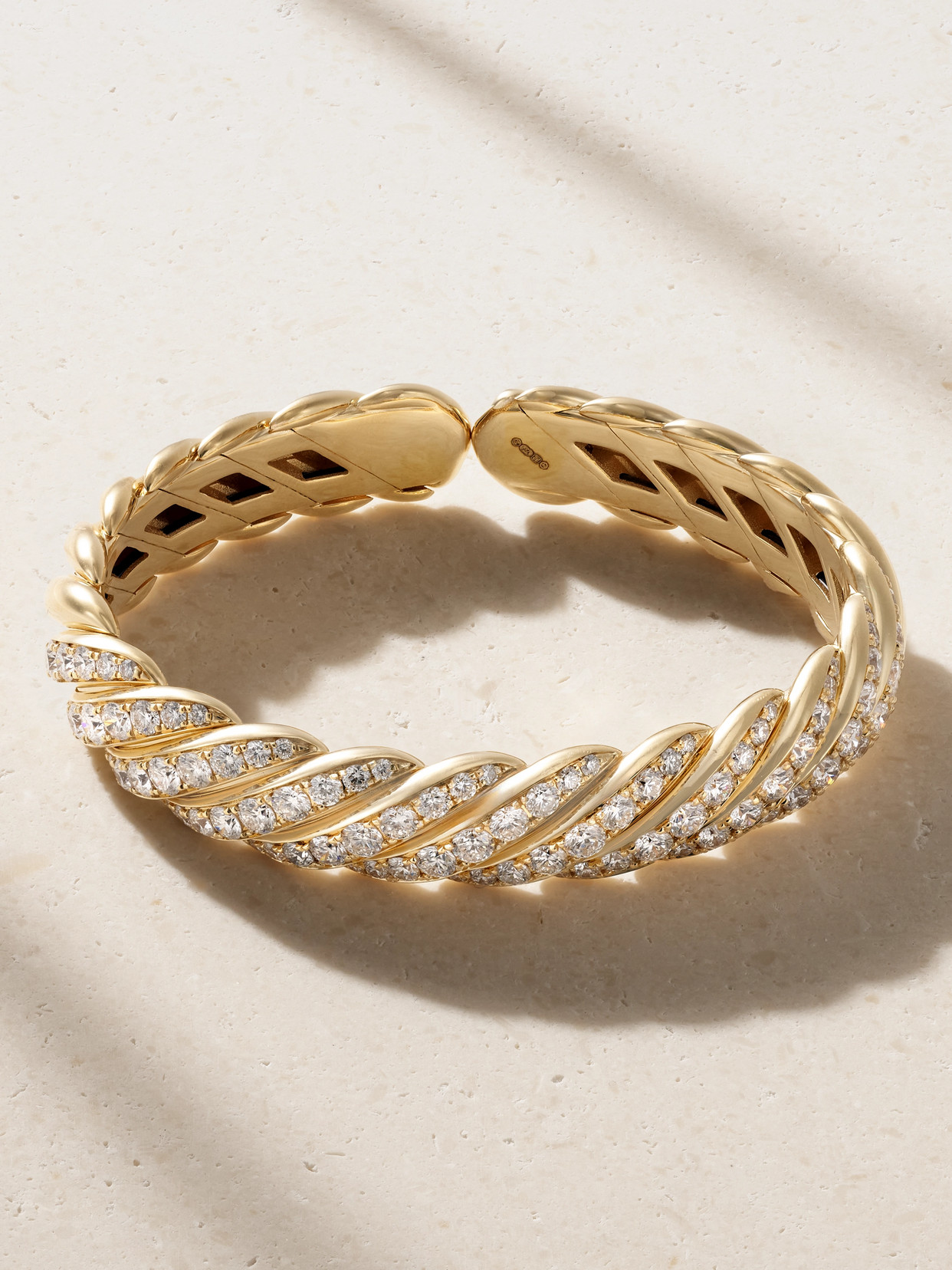 Cable 18-karat Gold Diamond Bracelet - M