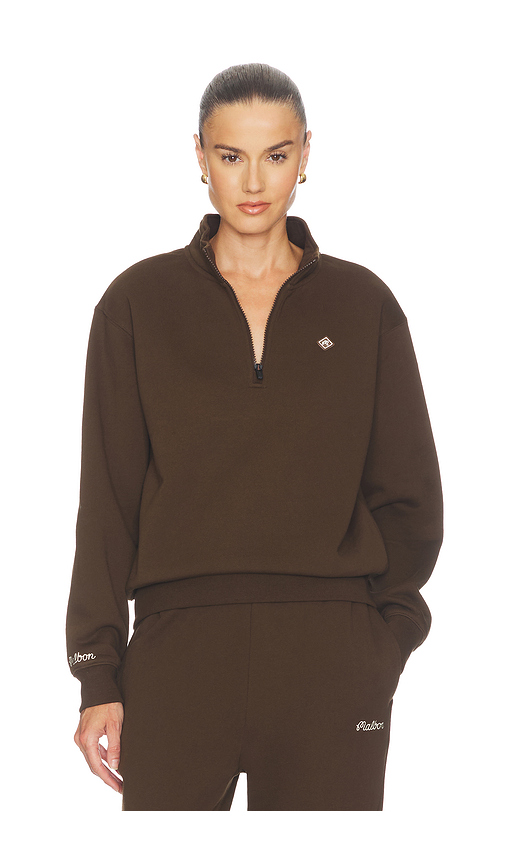 Malbon Delilah Diamond Sweatshirt in Chocolate. XS. Also in S