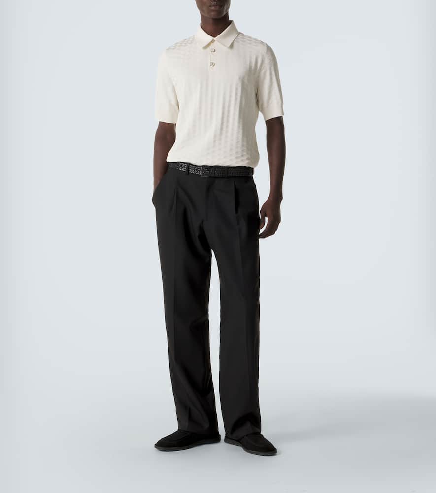 DG knitted silk polo shirt