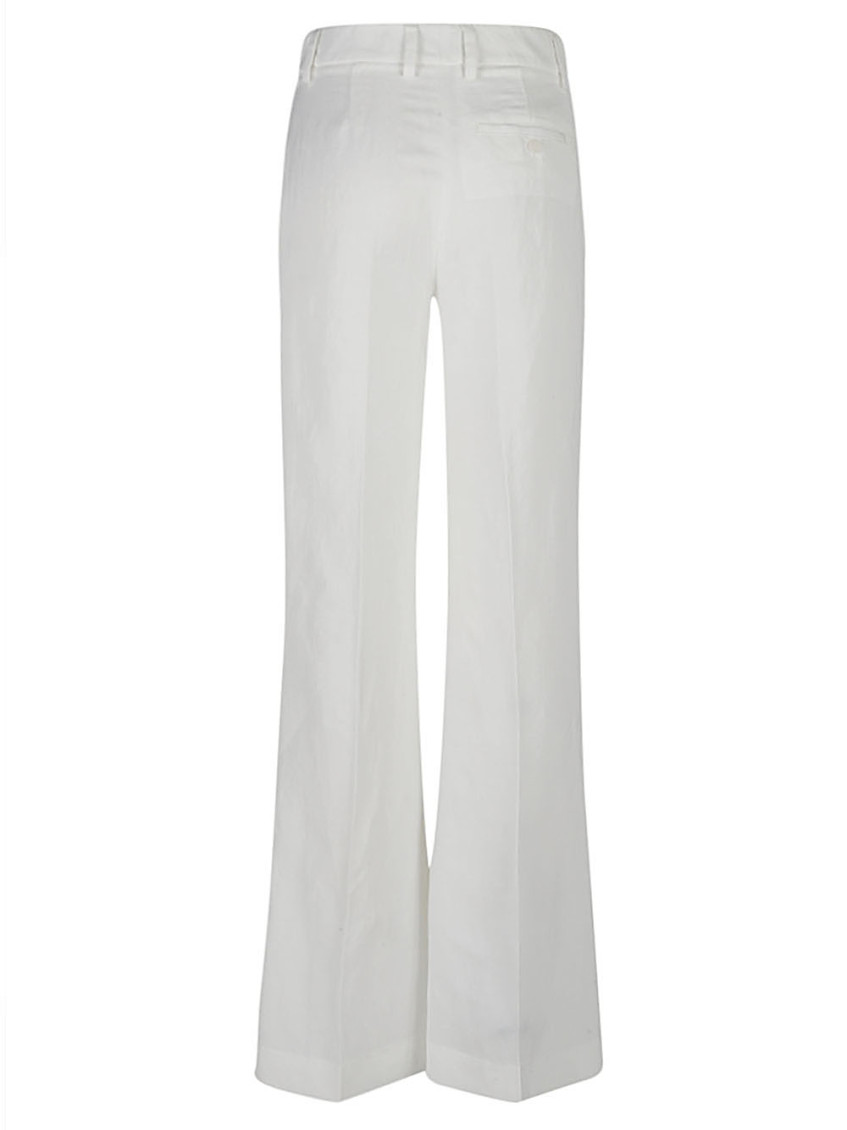 White Linen flared trousers