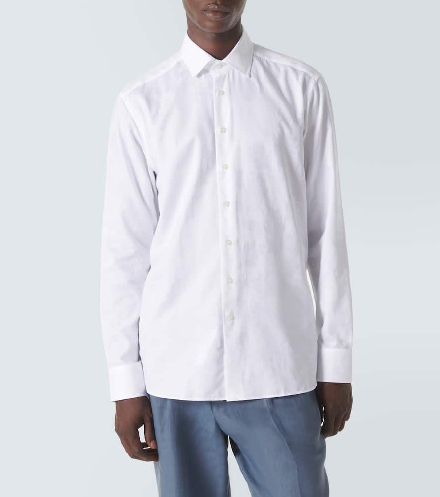 Paisley jacquard cotton shirt