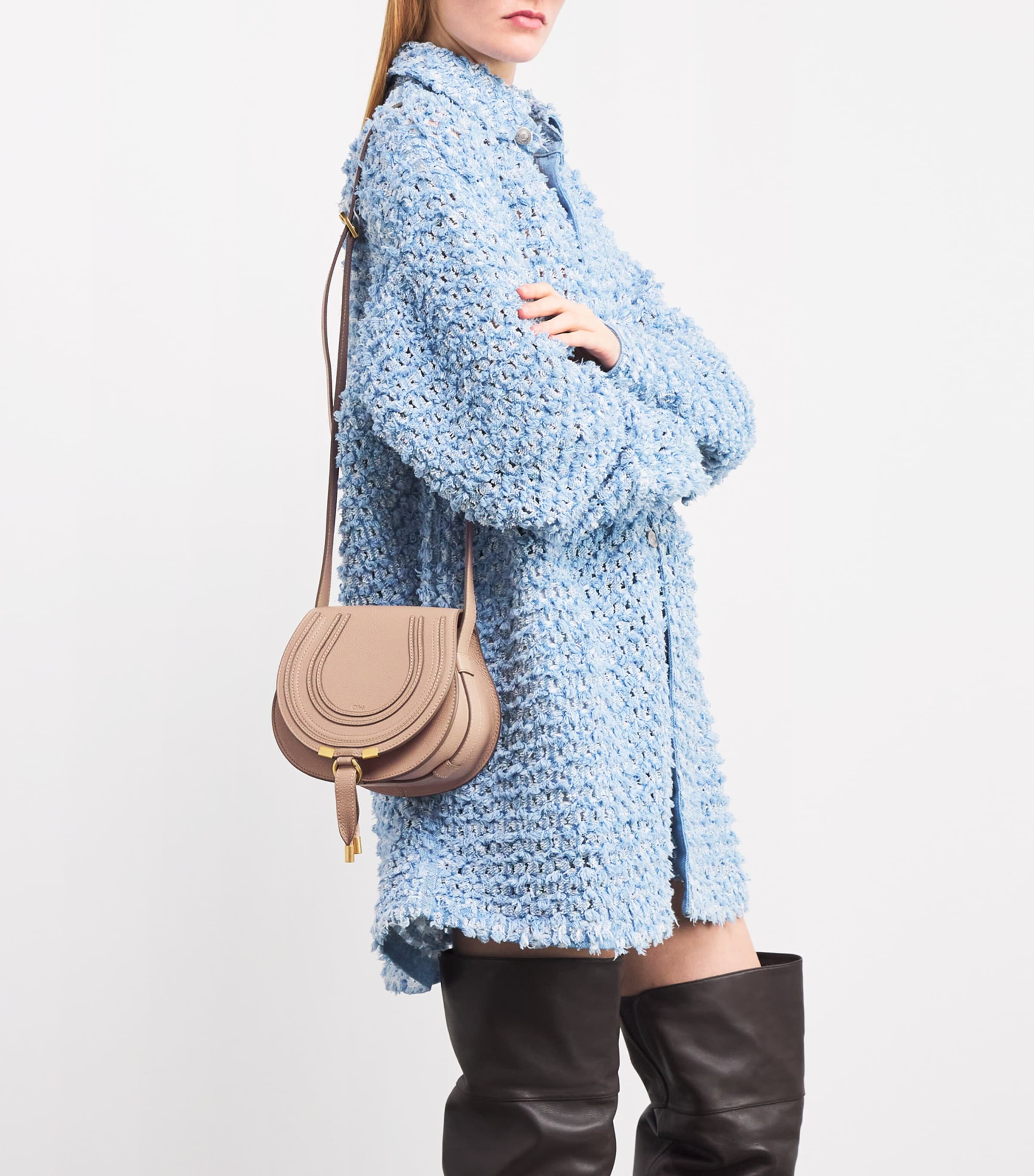 Small Leather Marcie Saddle Bag