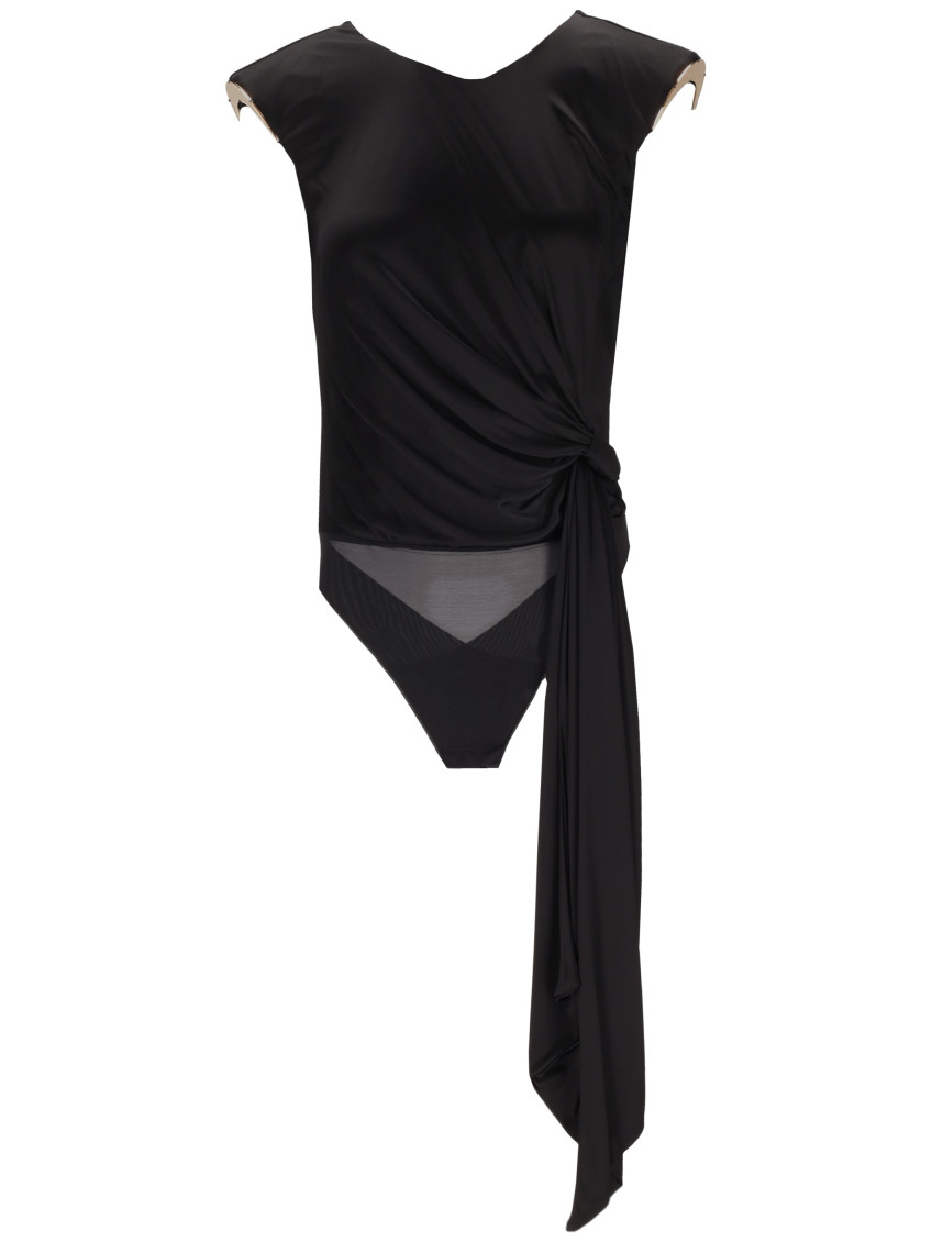 Black Solid Round Neck Top