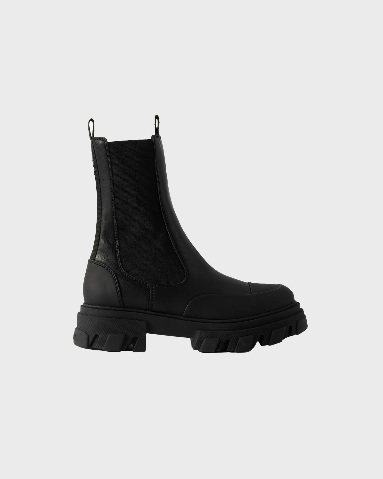 Ganni Boots Cleated Mid Chelsea Stitch Black EUR