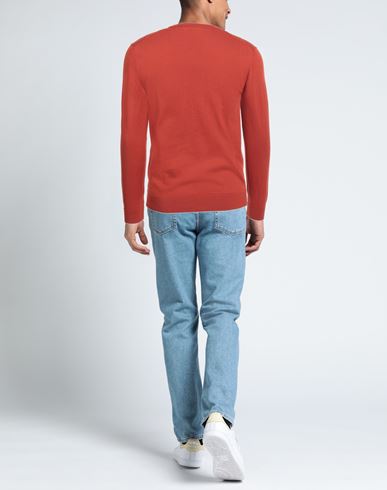 H953 Man Sweater Rust Size 36 Cotton