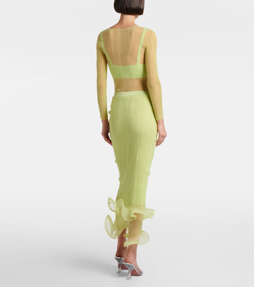 Ruffled midi skirt
