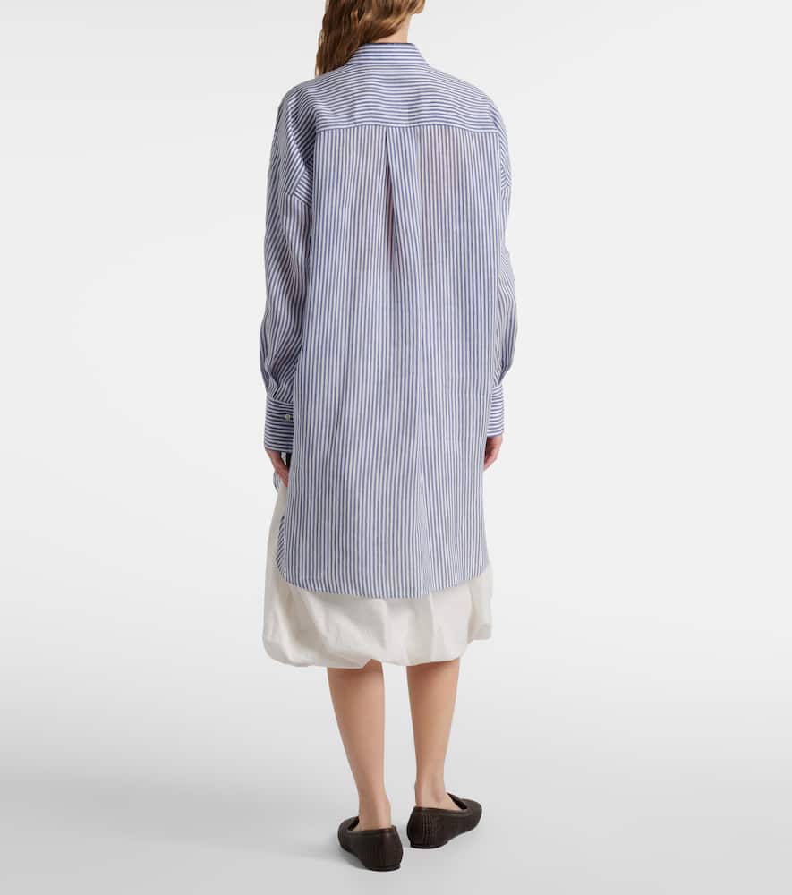Monili striped linen and silk organza shirt