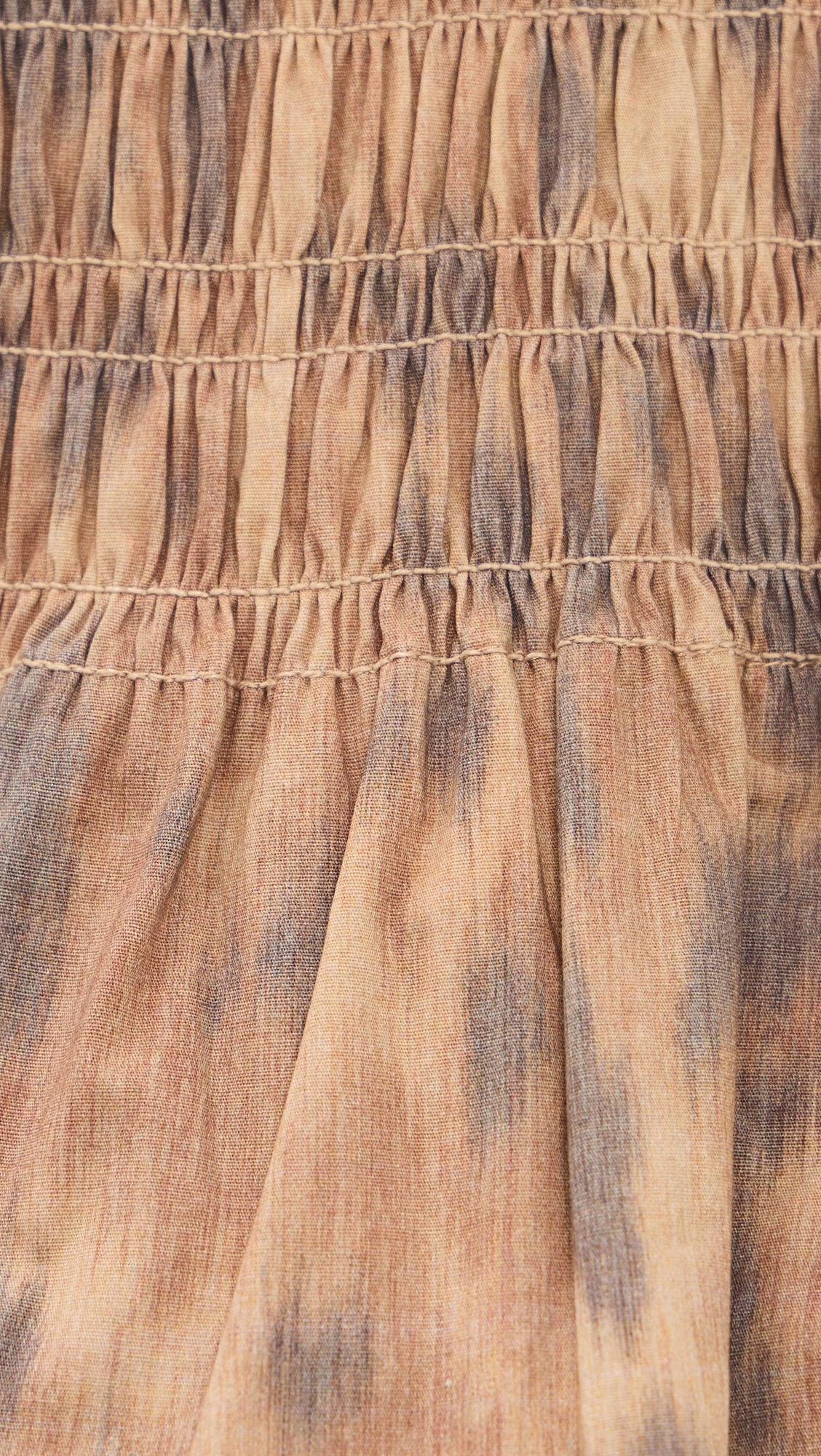 Cotton Smocked Tie String Top Burro