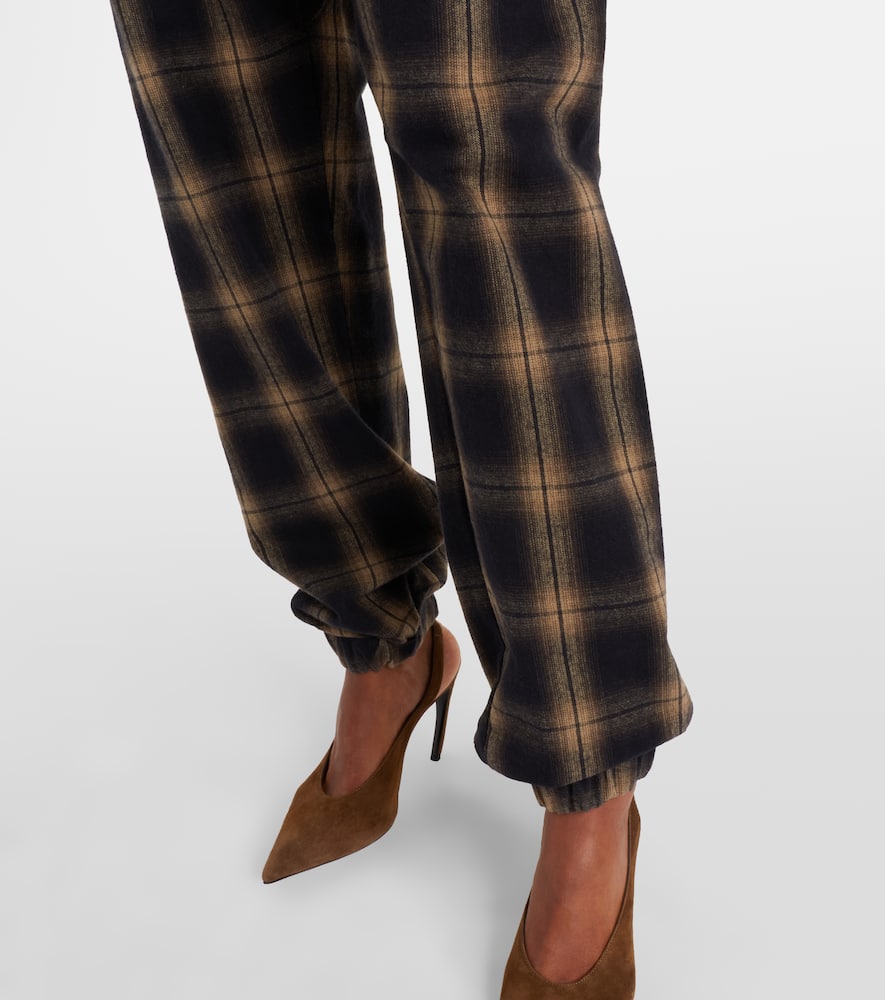 Checked cotton sweatpants