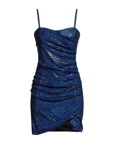 Woman Mini dress Blue Size M Nylon, Polyester, Elastane