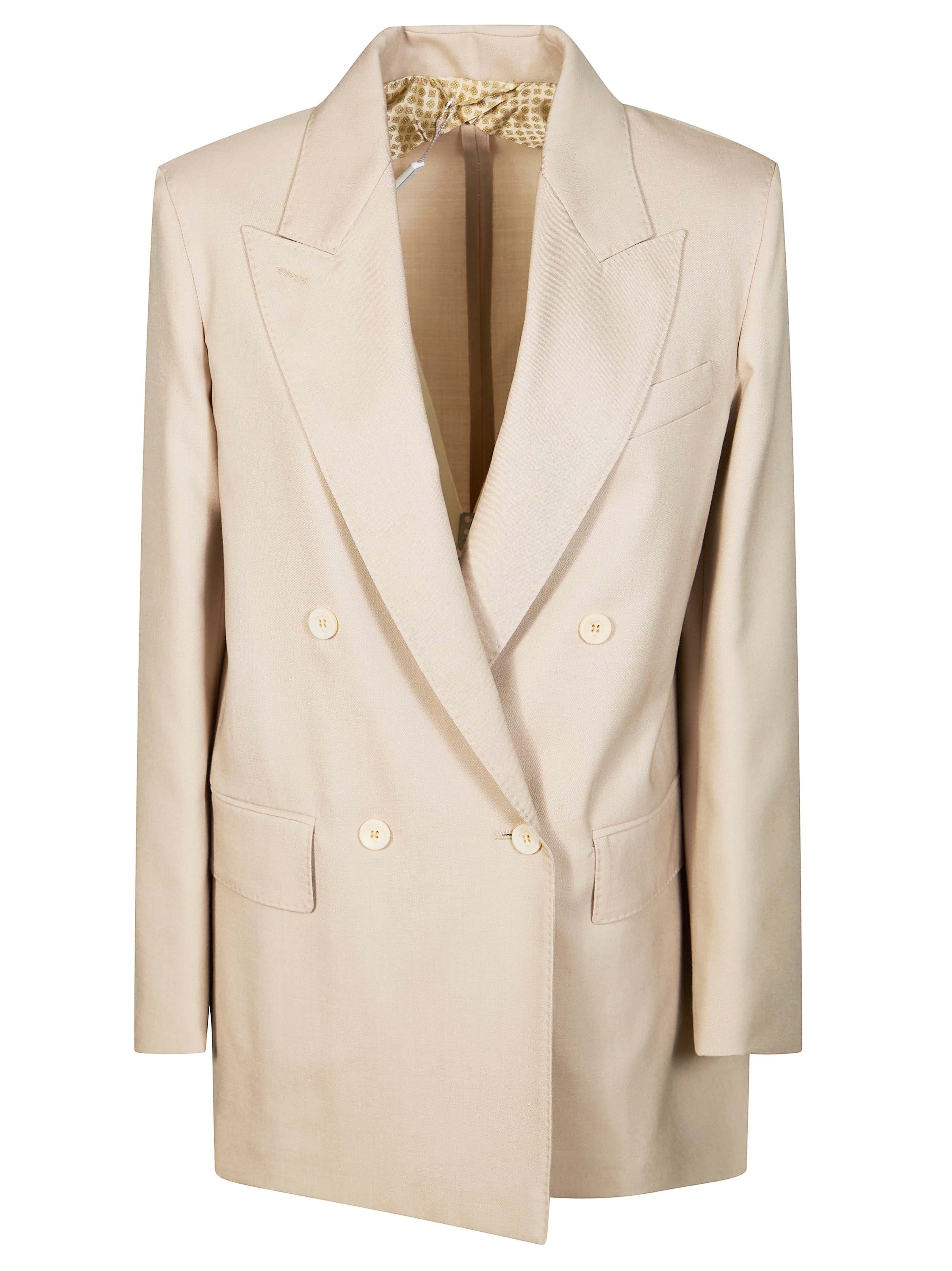 Double-Breasted Wool Blazer Jacket