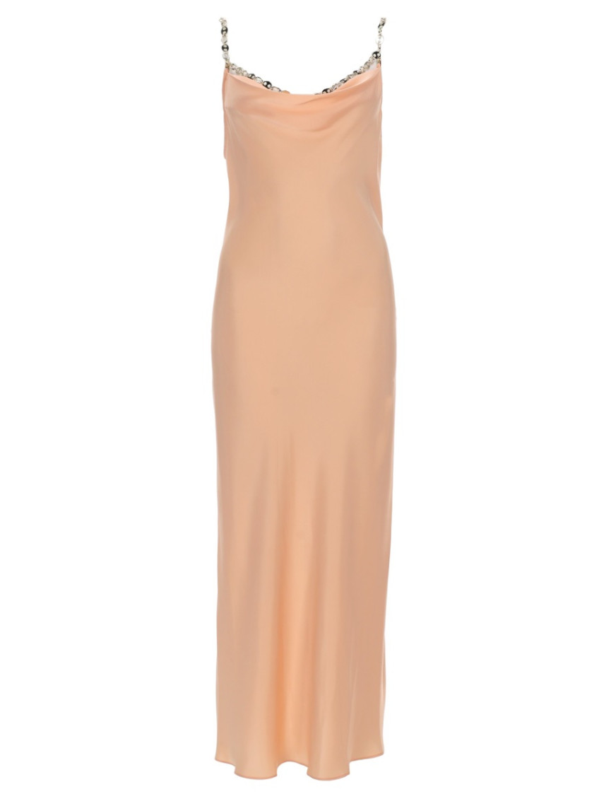 Peach Cowl Neck Maxi Dress