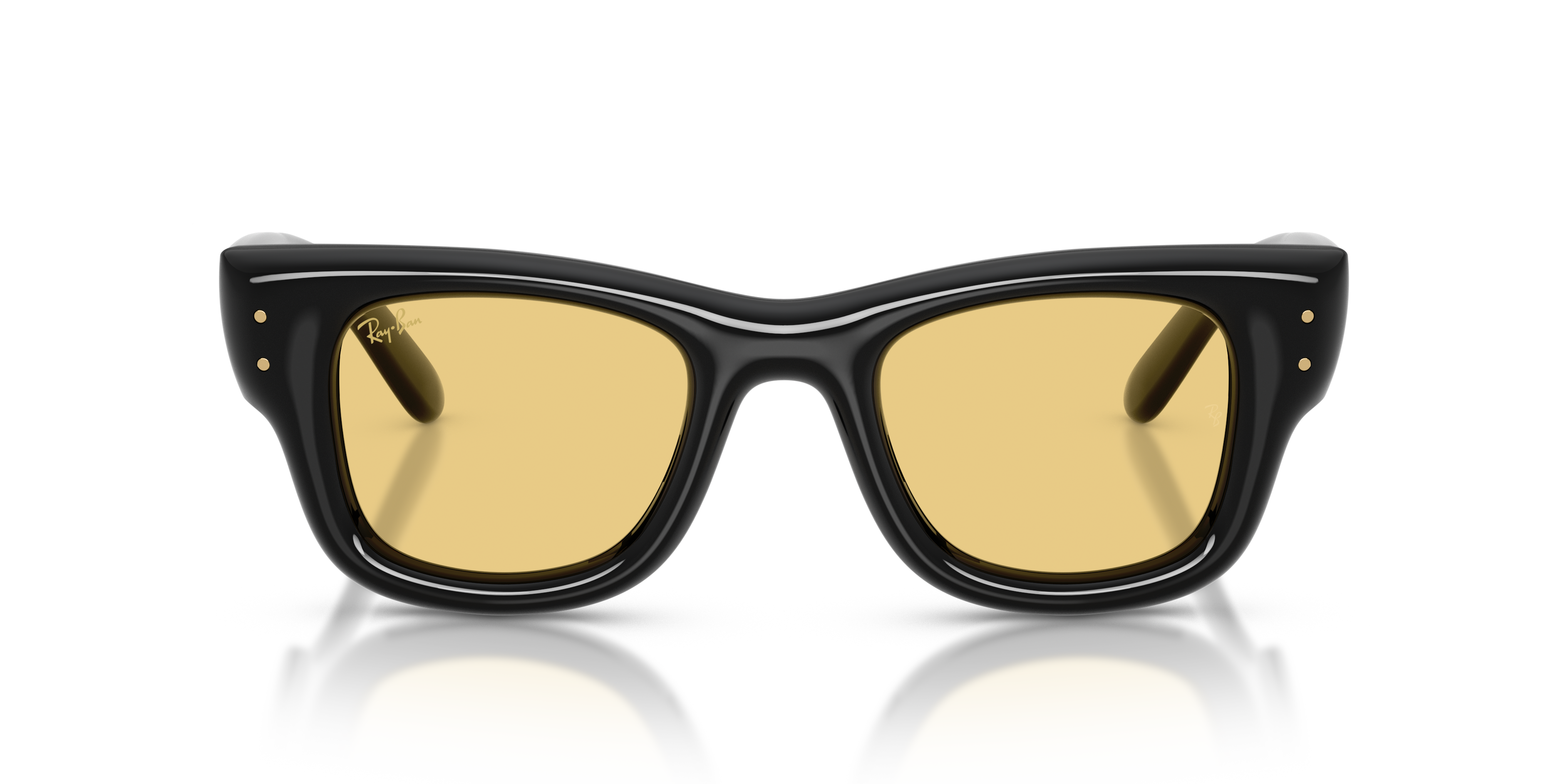 Ray - Ban Unisex Ray - Ban A$AP Rocky RB4940 WAYFARER PUFFER 601/85 Gafas de sol Nylon Negro Amarillo Cuadrada Norma