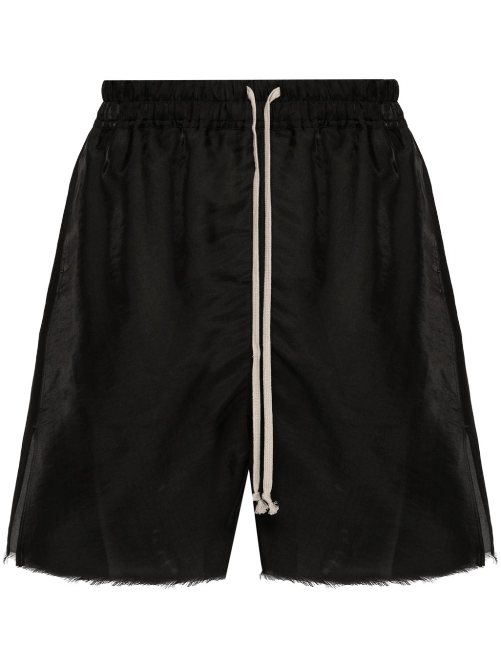Semi-sheer silk blend shorts - Black