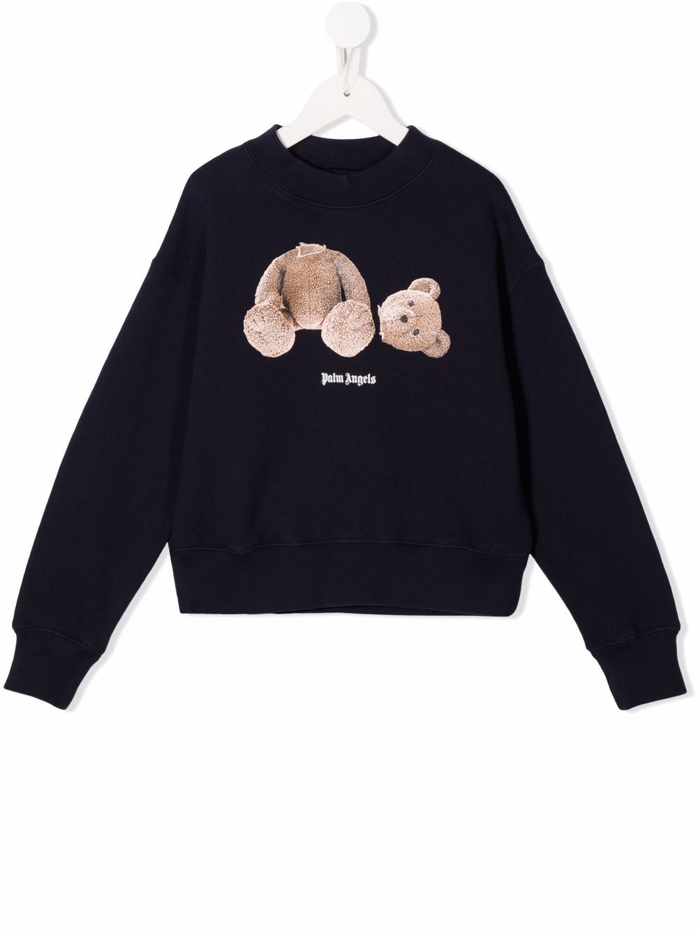 Bear-print cotton sweatshirt - Blue