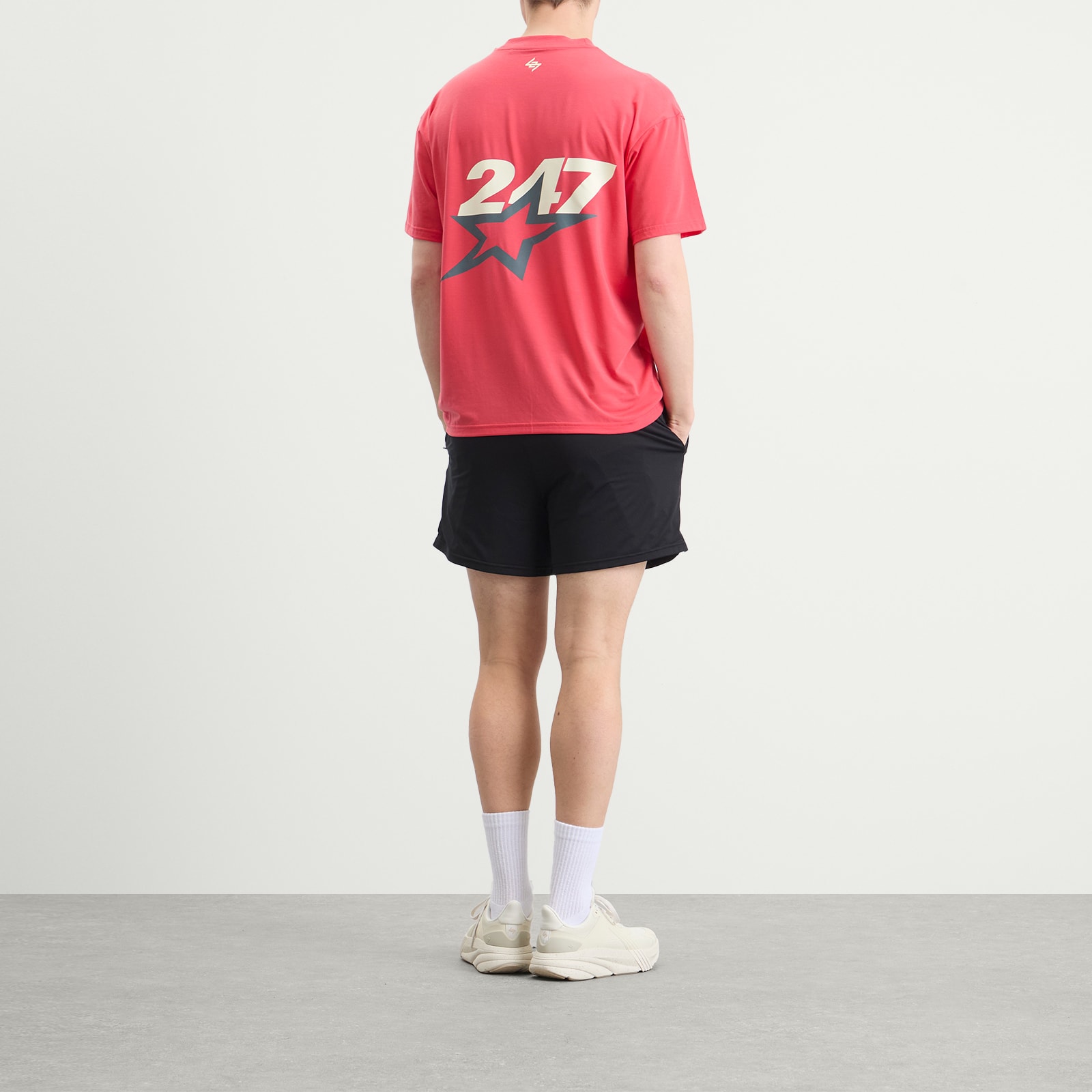 Represent Team 247 Star Print Oversized T-Shirt Racing Red