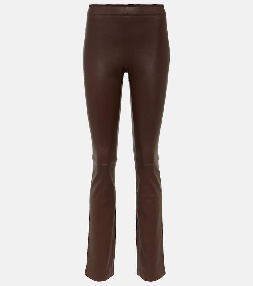 Leather bootcut pants