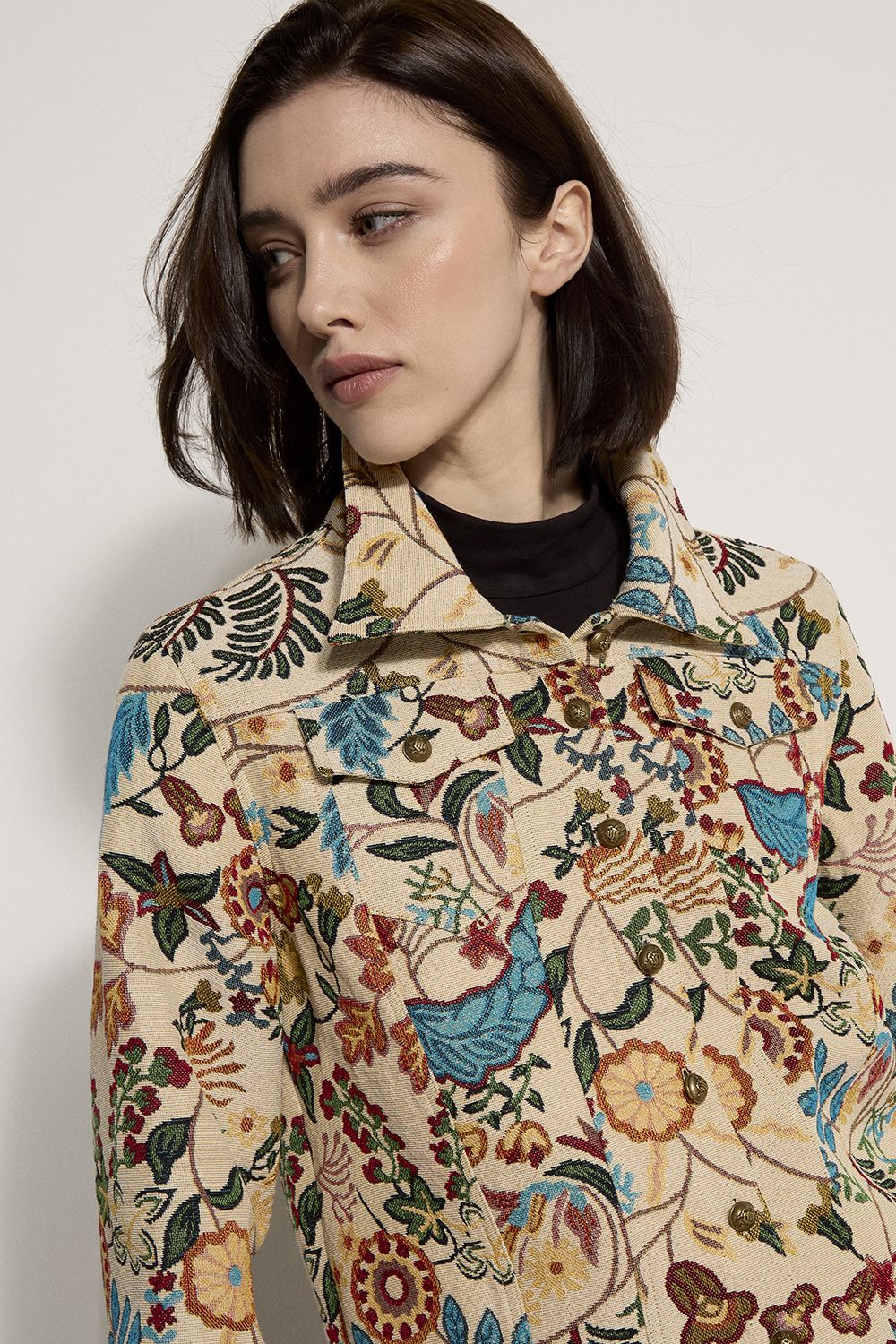 Apricot Floral Tapestry Jacket
