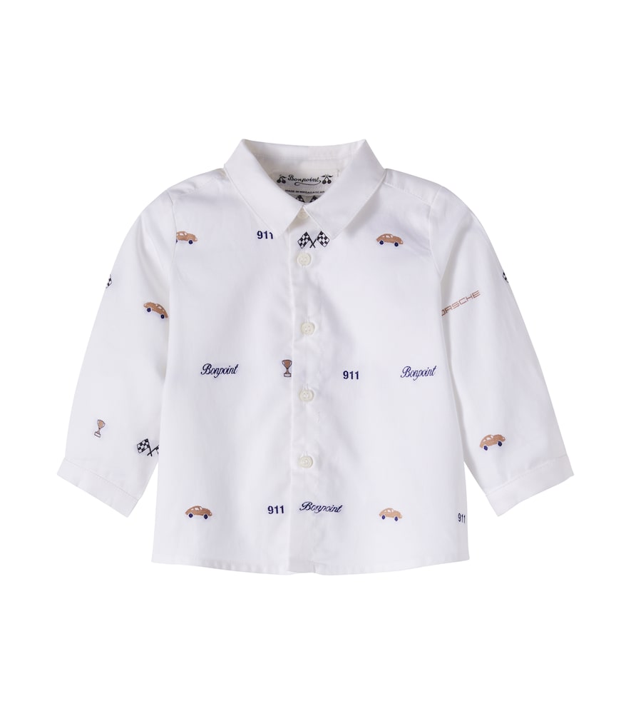 X Porsche Baby Malo cotton jacquard shirt