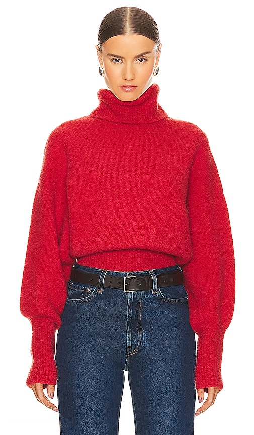 GRLFRND ROLLKRAGENPULLOVER ELYA in Red. Größe S. Also in