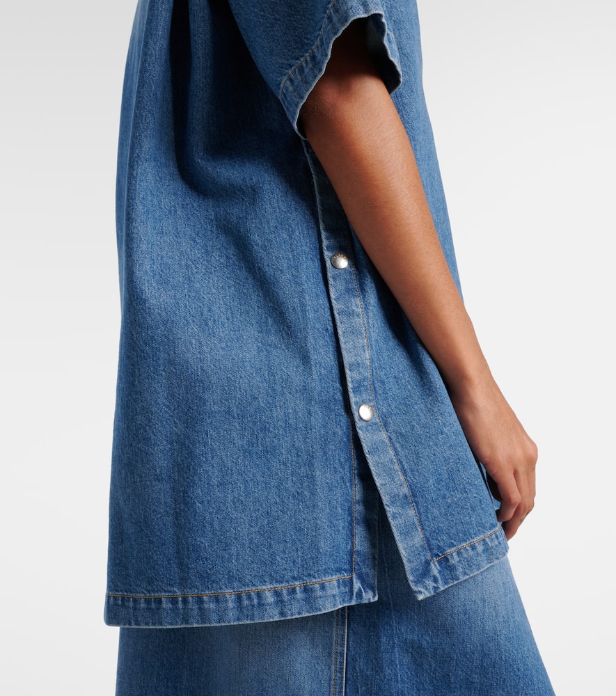 Oversized denim shirt
