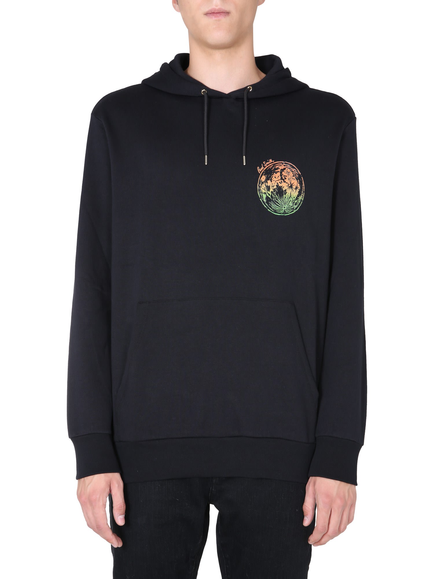 Logo print drawstring hoodie