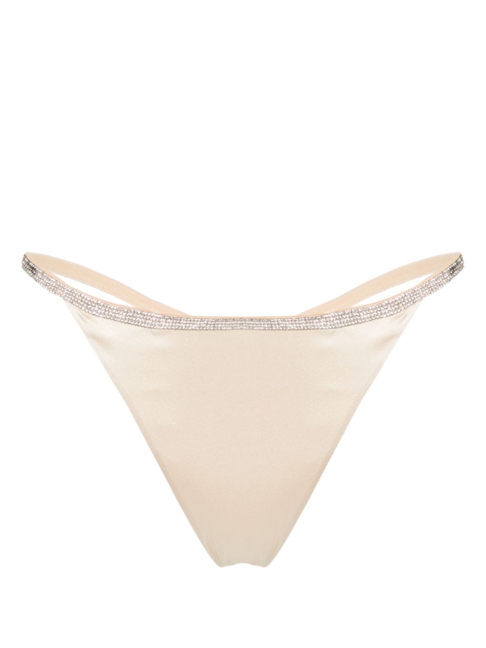 Slip Rosie rhinestoned satin thong - Neutrals