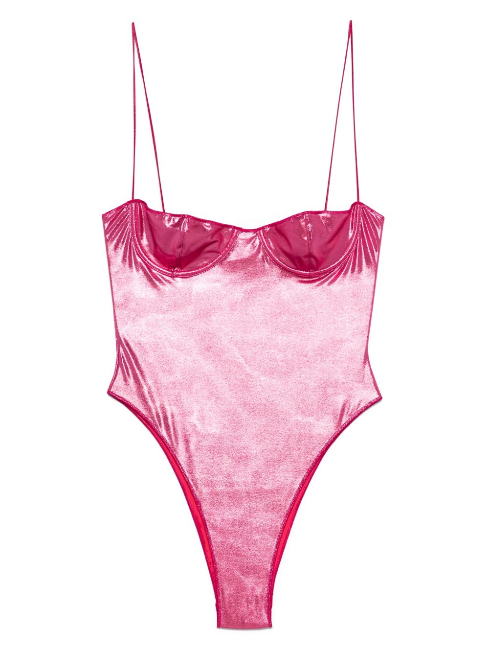 Metallic-finish swimsuit - Pink