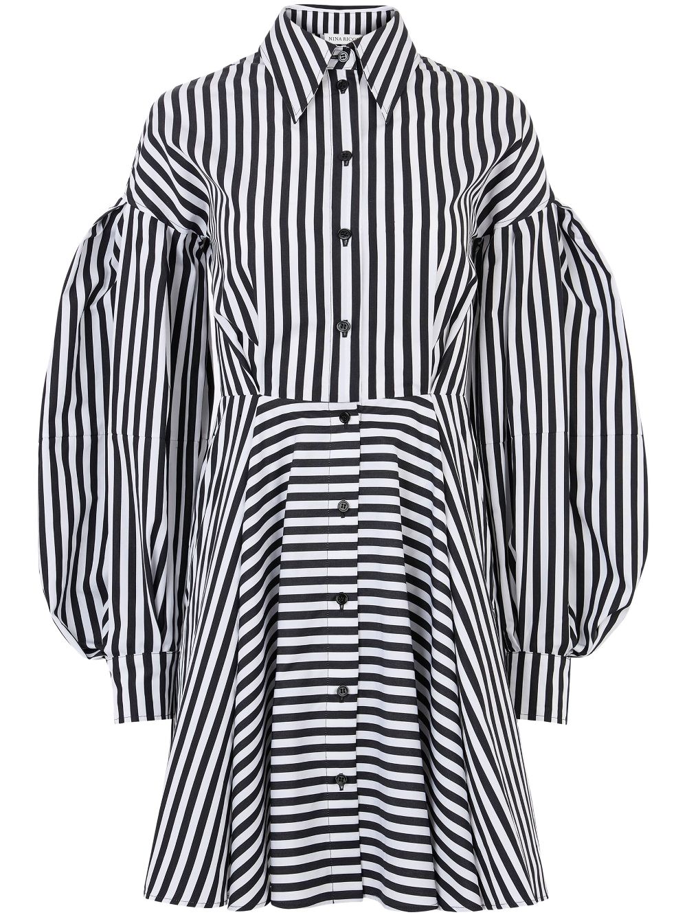 Stripe-pattern mini dress - White