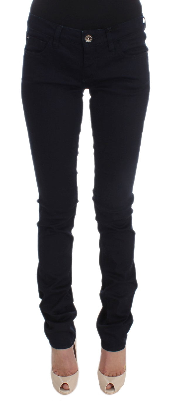 Slim Fit Cotton Blend Jeans — Navy