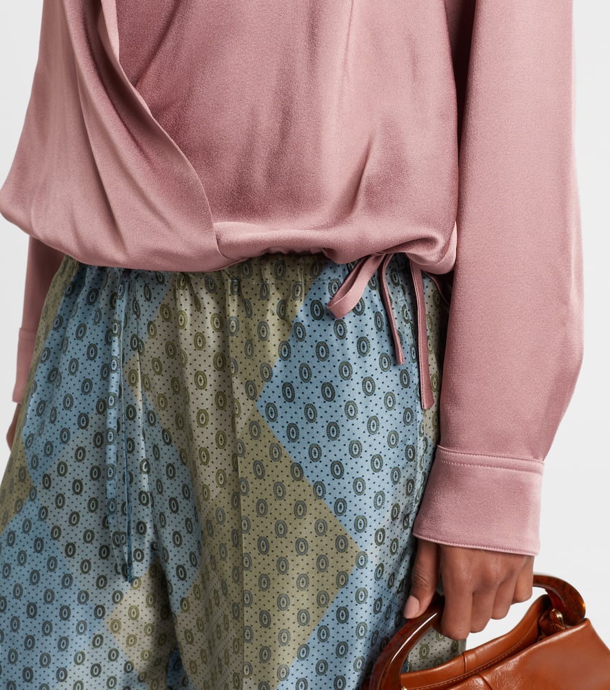 Satin wrap top