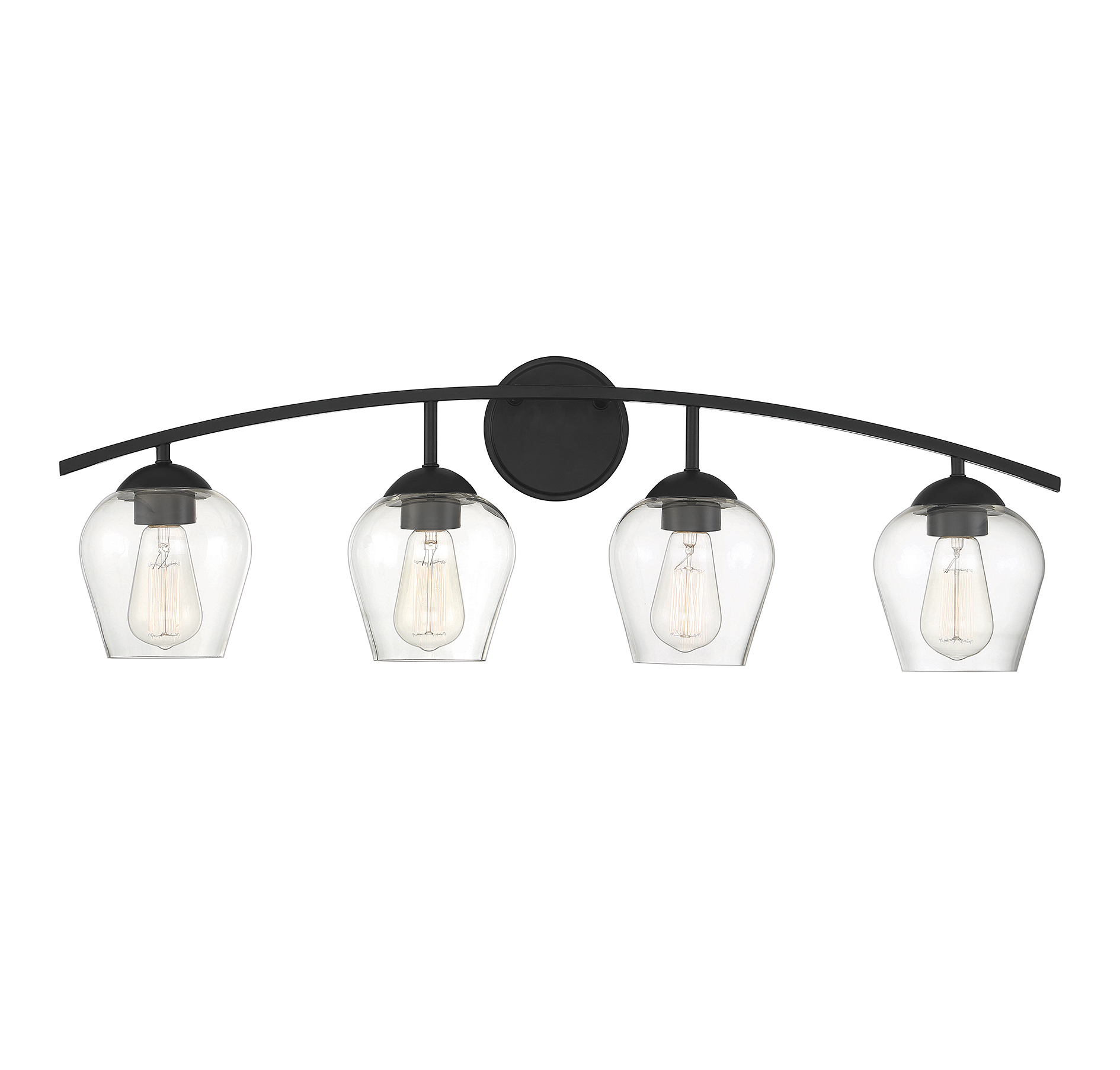 Trade Winds Lighting 4-Light Bathroom Vanity Light In Matte Black - TW100038-MBK