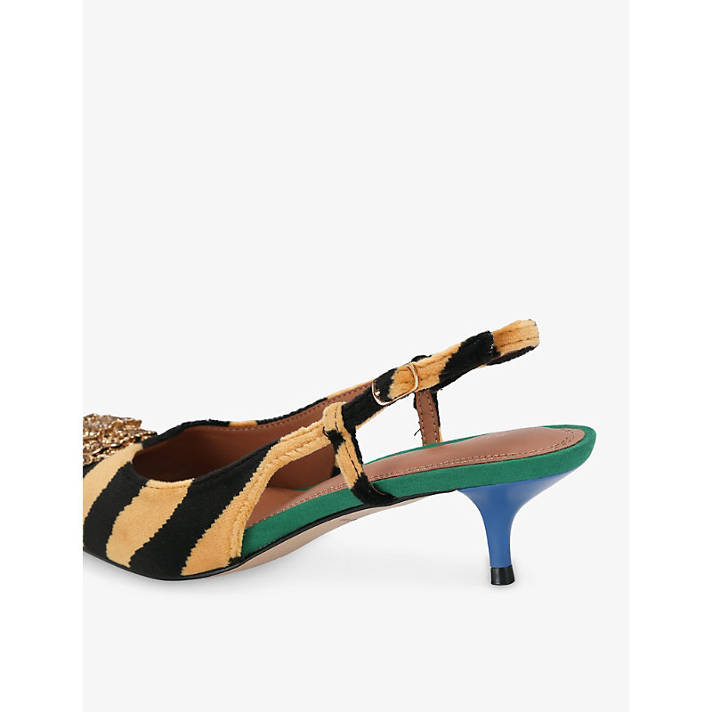 Womens Large Eagle 40 Velvet Sling-Back Courts