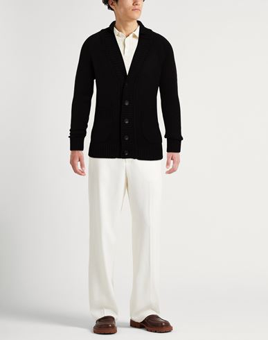 Man Cardigan Black Size 36 Virgin Wool