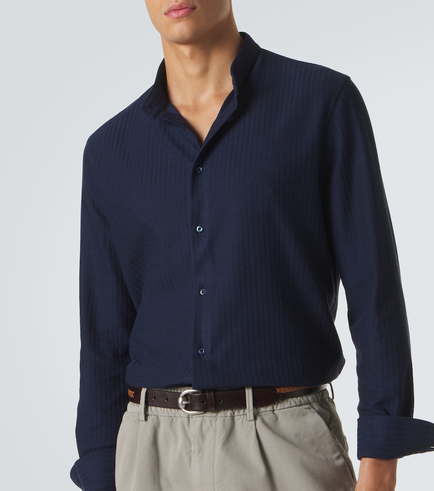 Striped cotton and silk shirt