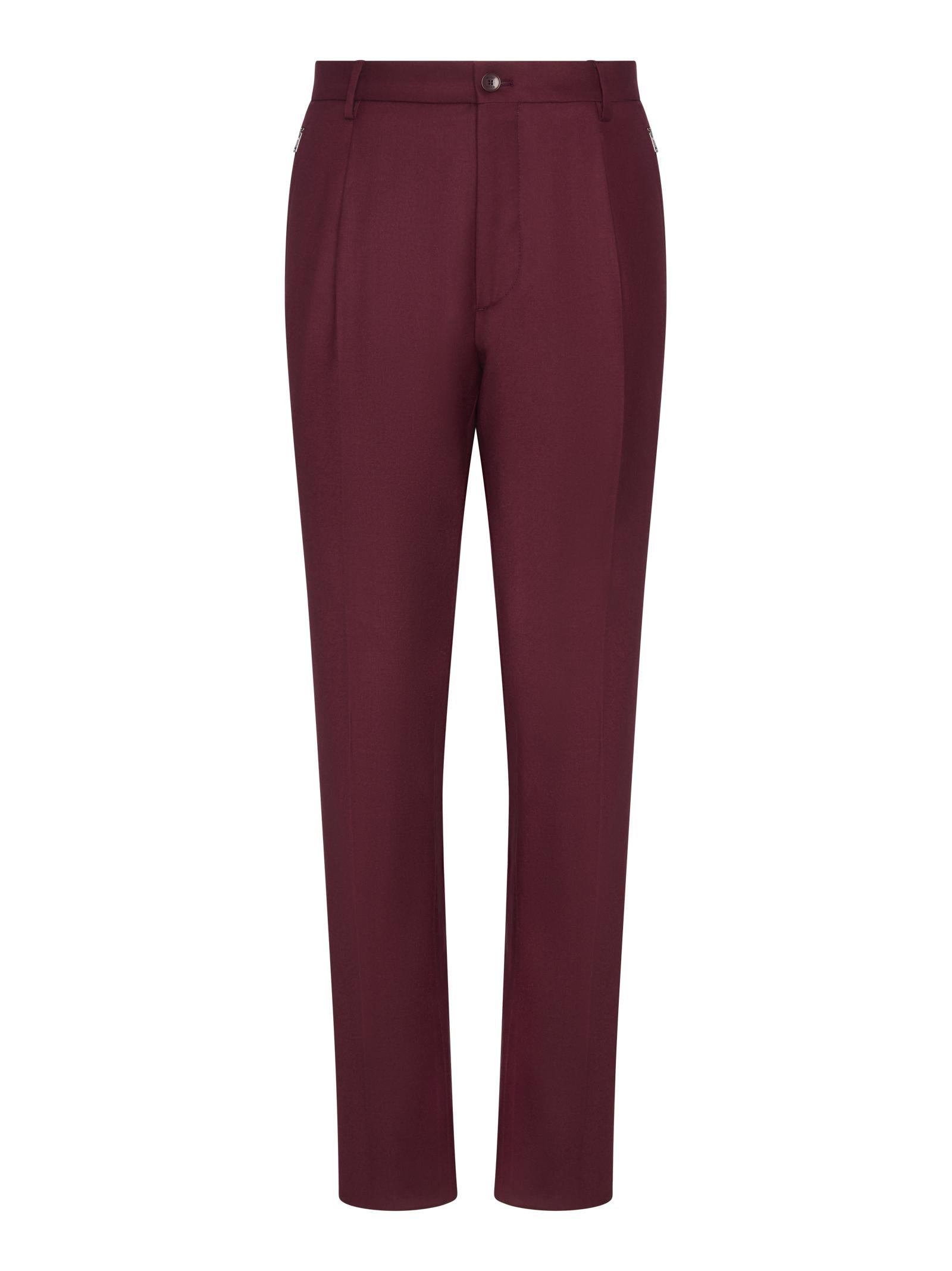 Wool Trousers — Burgundy