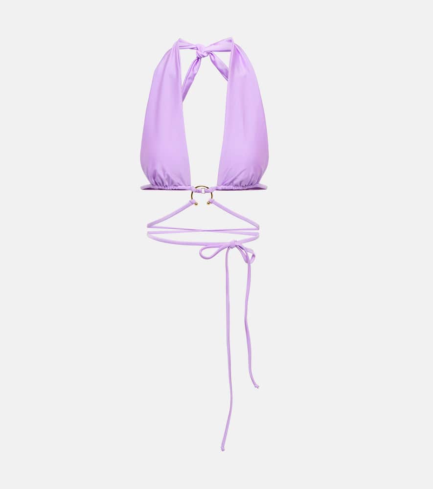 Pierced wrap bikini top