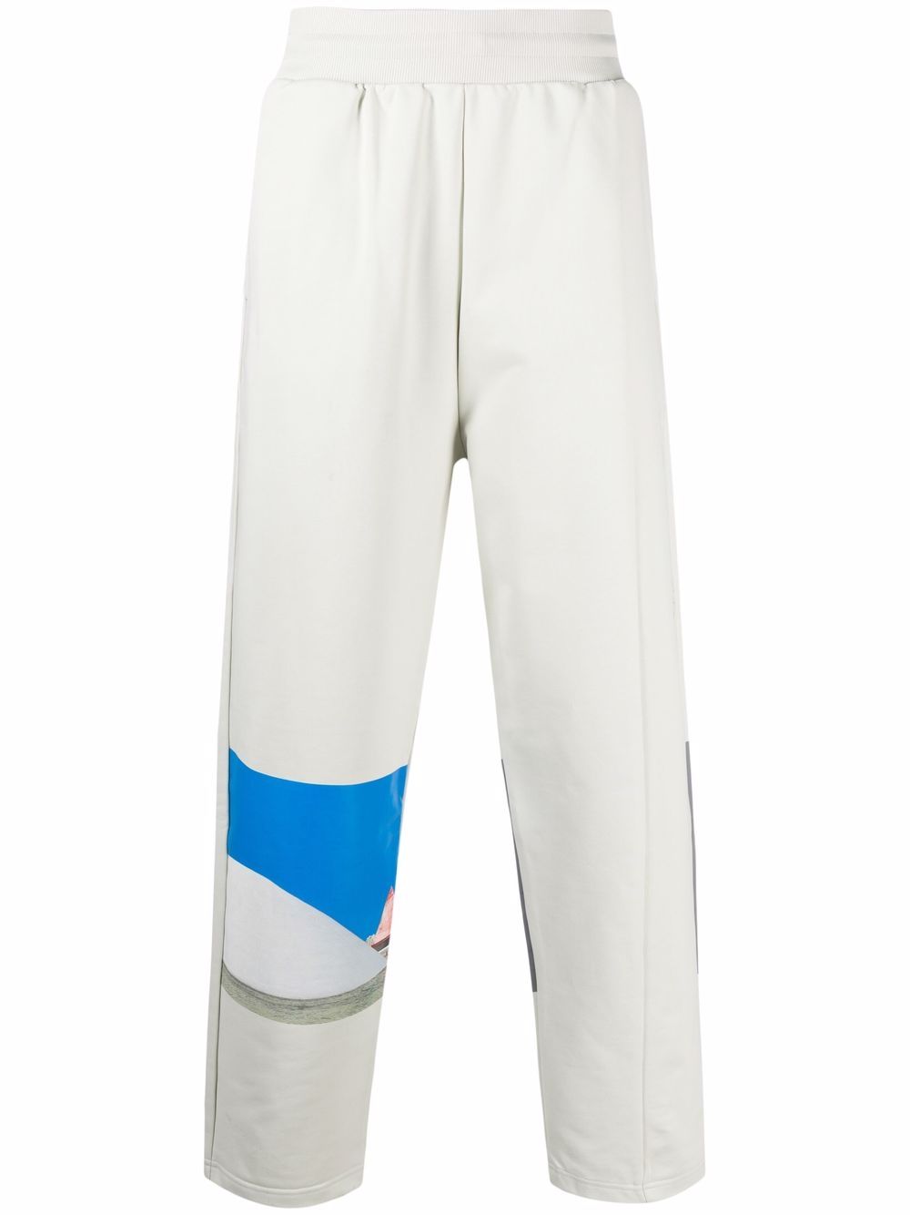 Embroidered-logo organic-cotton track pants - Green