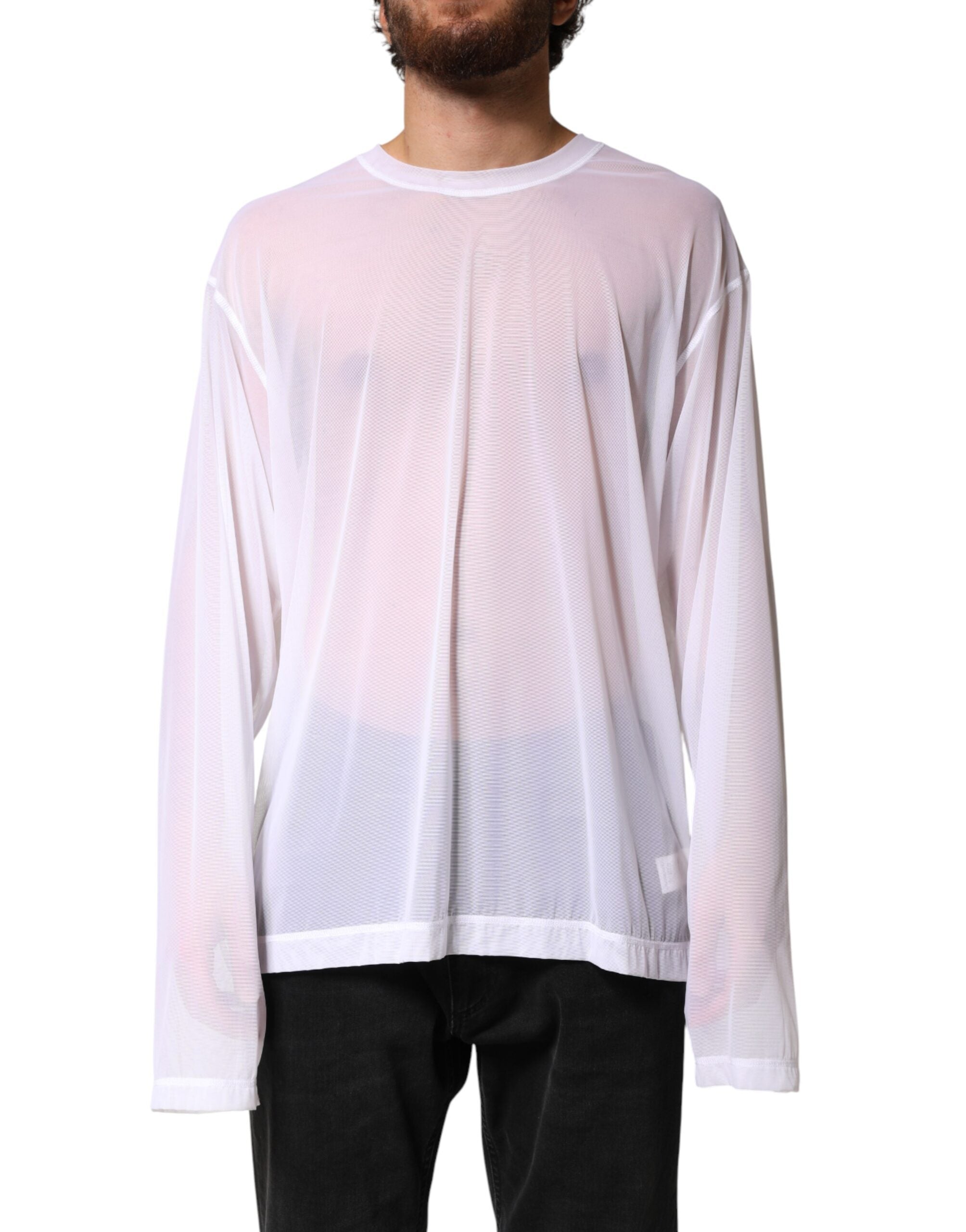 Long-Sleeve Nylon T-Shirt — White