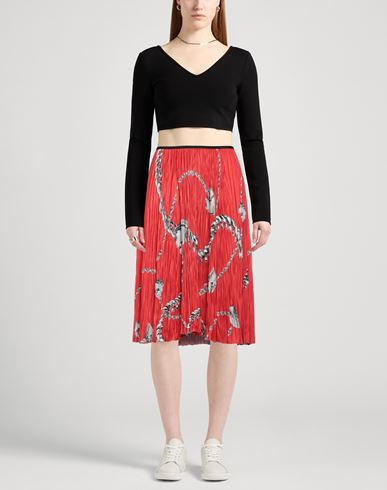 Woman Midi skirt Red Size 4 Polyester