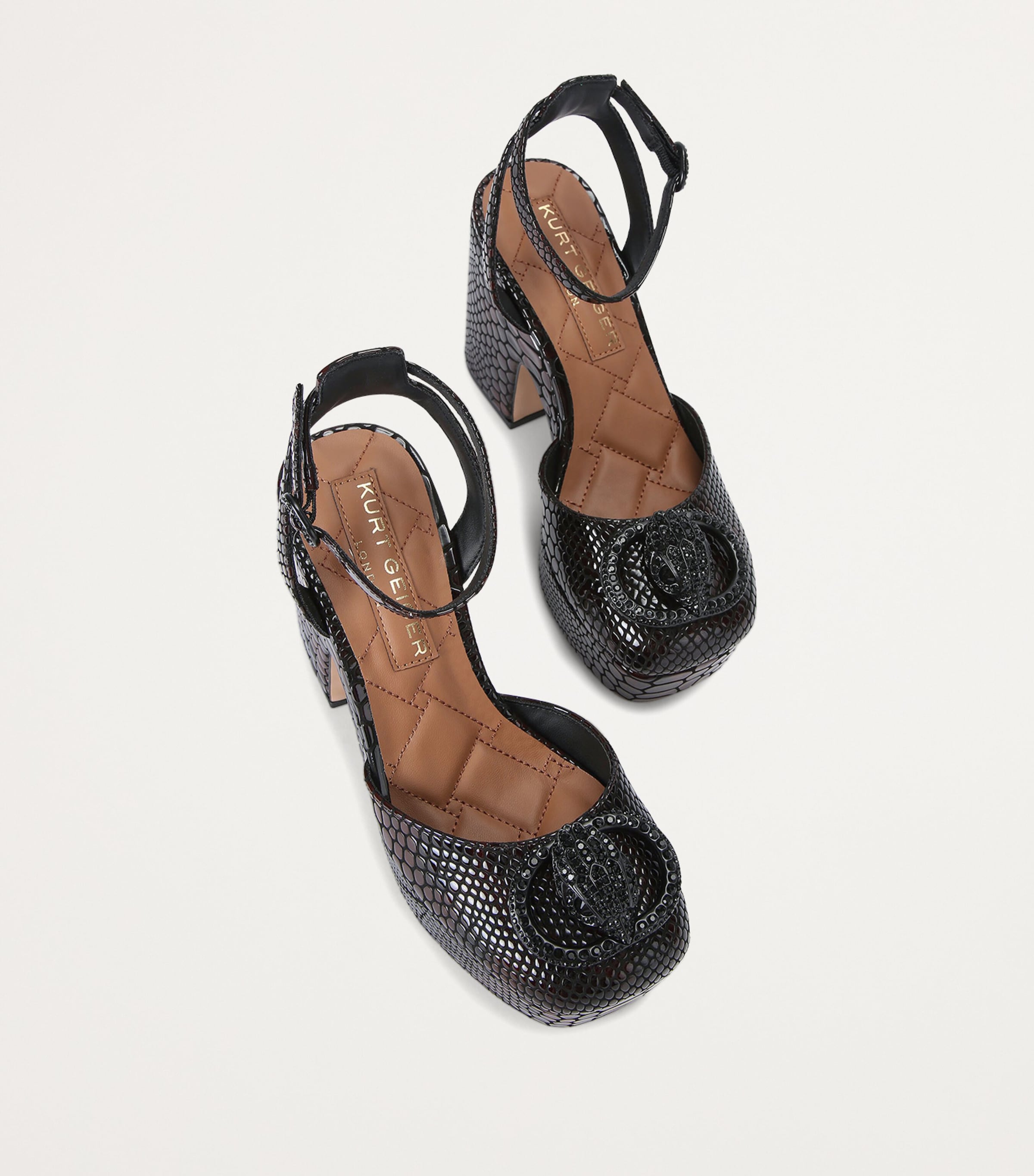 Snake-Effect Chelsea Platform Heels