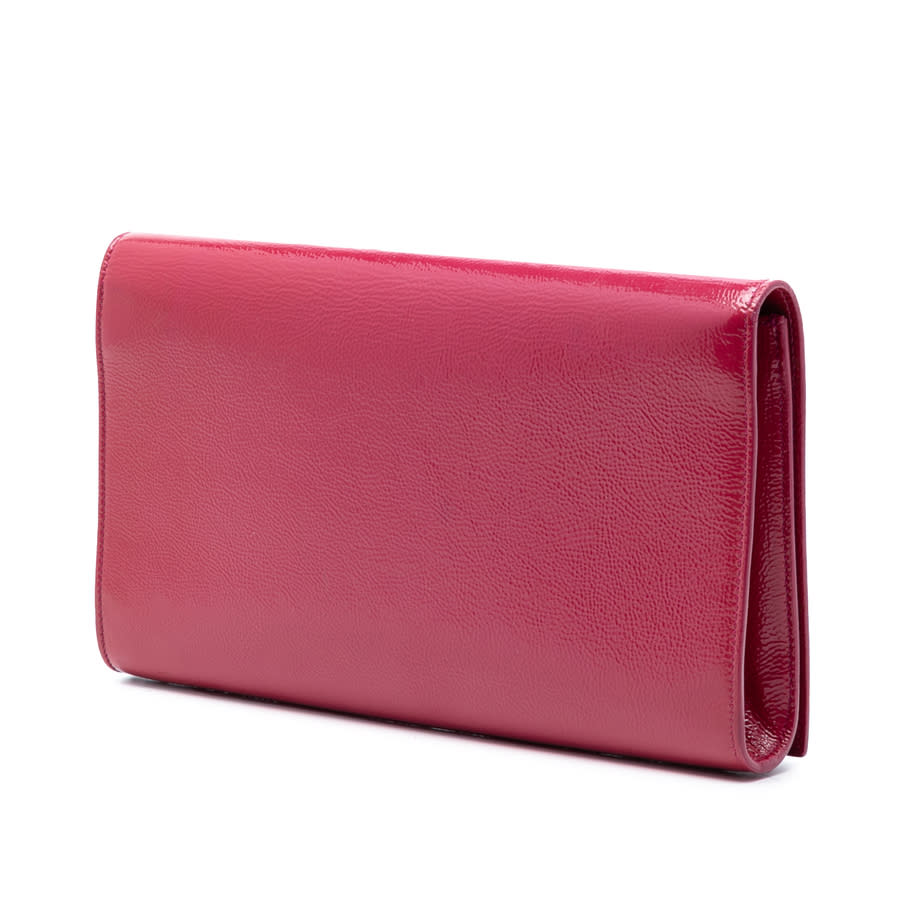 Pre-owned Large Textured Patent Belle De Jour Clutch 311223A.203419
