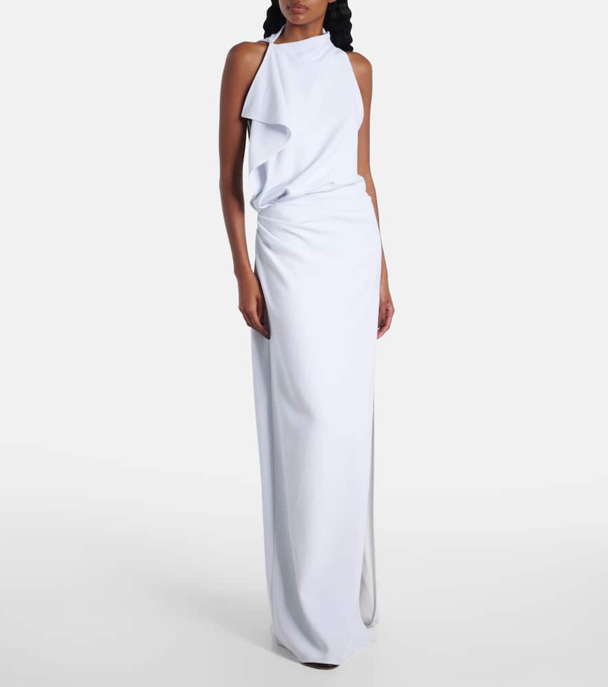 Devyn crêpe draped maxi dress