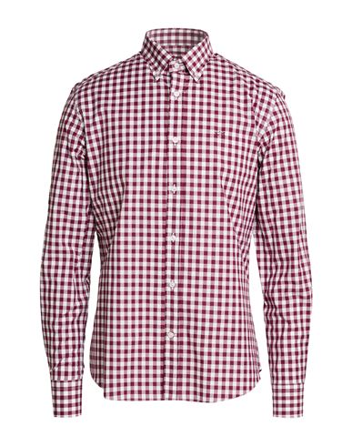 Man Shirt Burgundy Size 15 Cotton