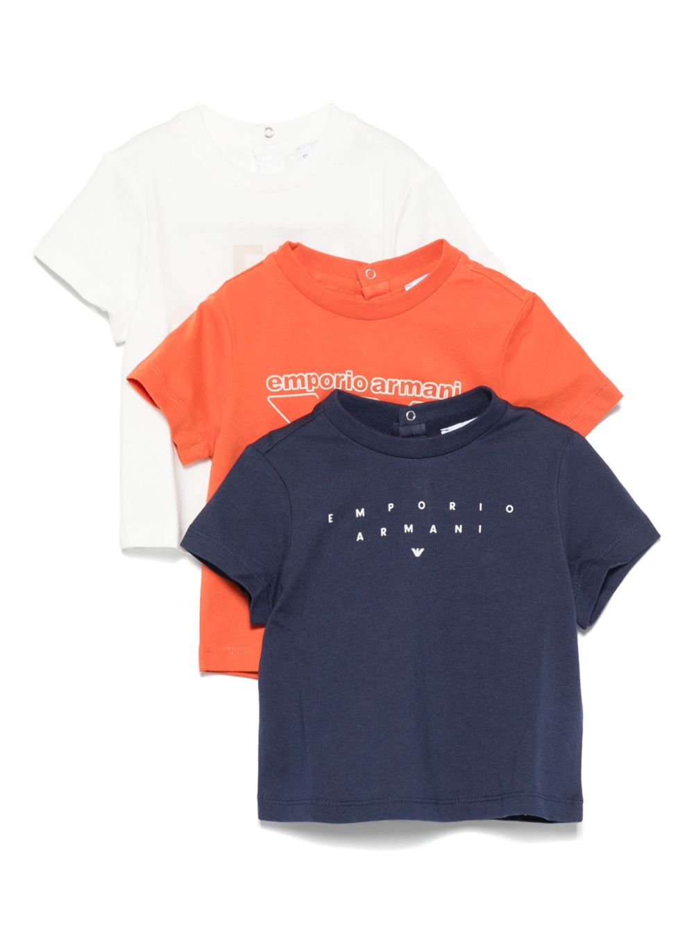 Logo-print T-shirts (pack of three) - Blue