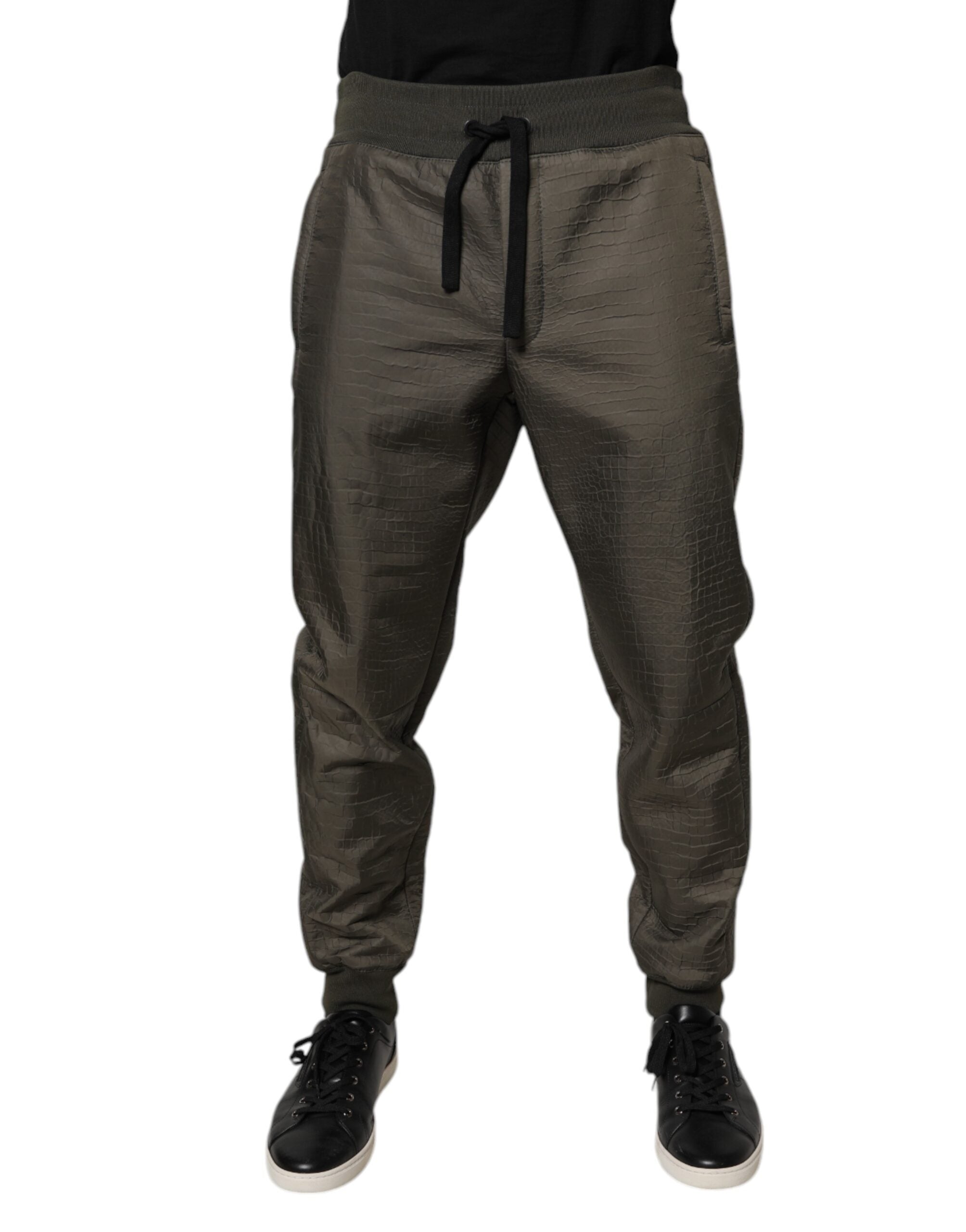 Lambskin Leather Joggers — Brown