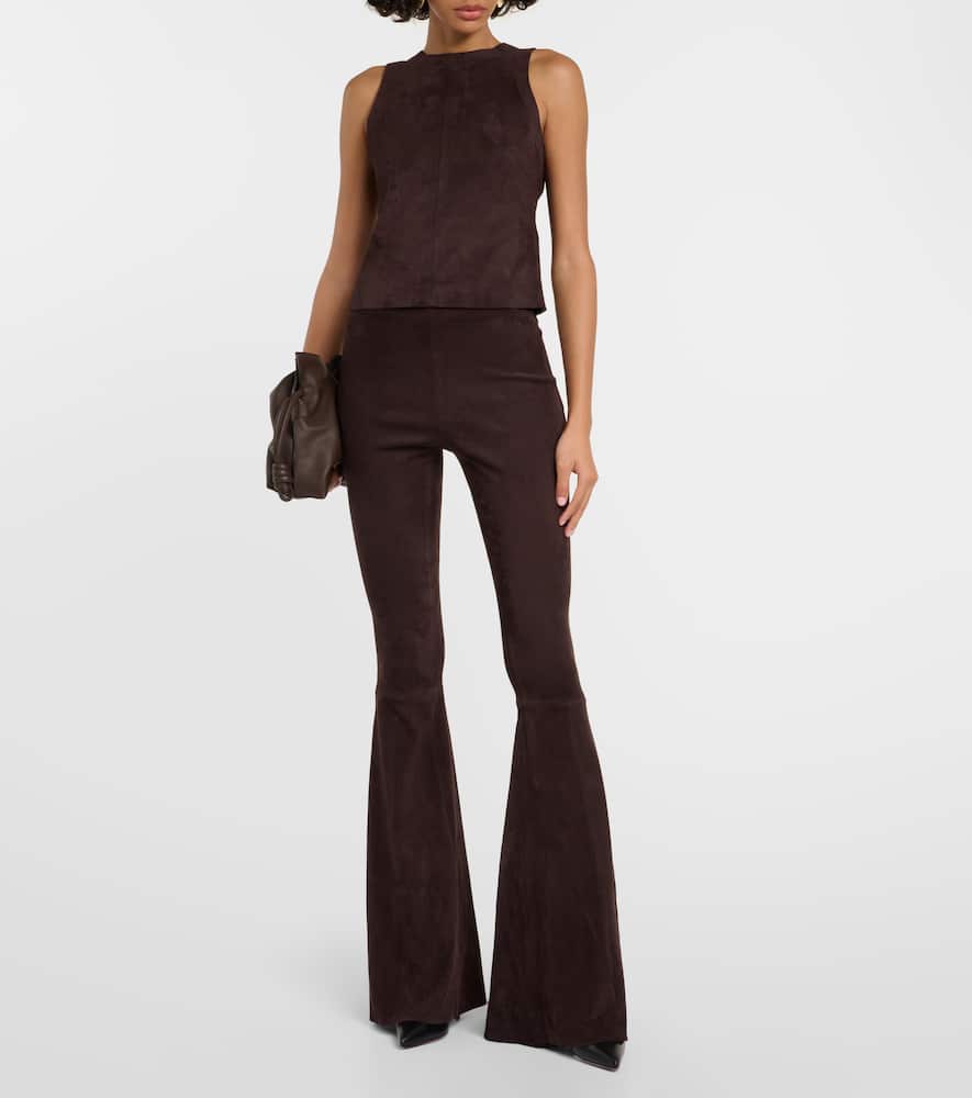 Cherilyn high-rise suede flared pants