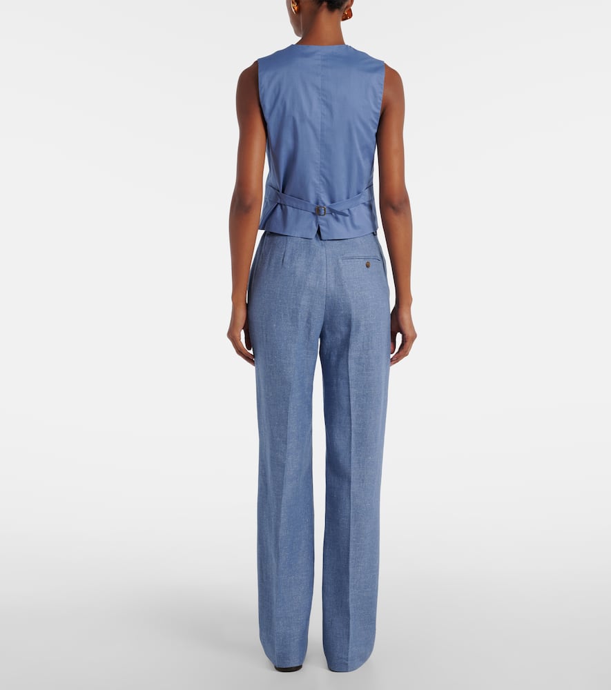 Linen and cotton twill vest